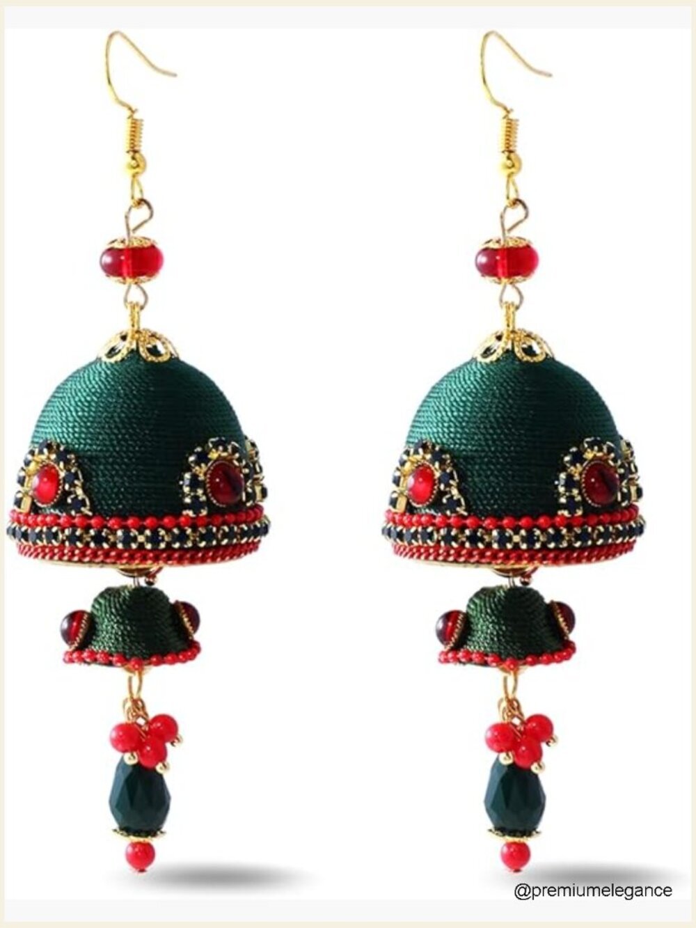 Handmade Gold-Plated Earrings with Woven Design and Droplet Pendant